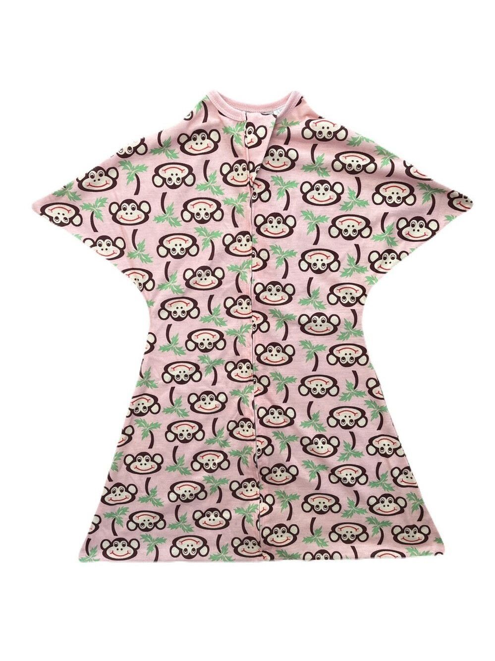 Zipadee Zip Sleep Sack‎ Transition Swaddle 3m 6m Baby Pink Monkeys